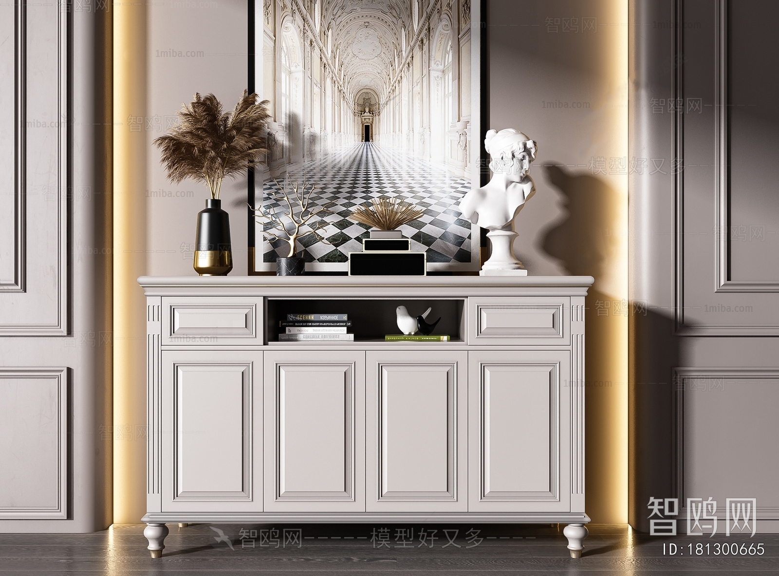 Simple European Style Side Cabinet