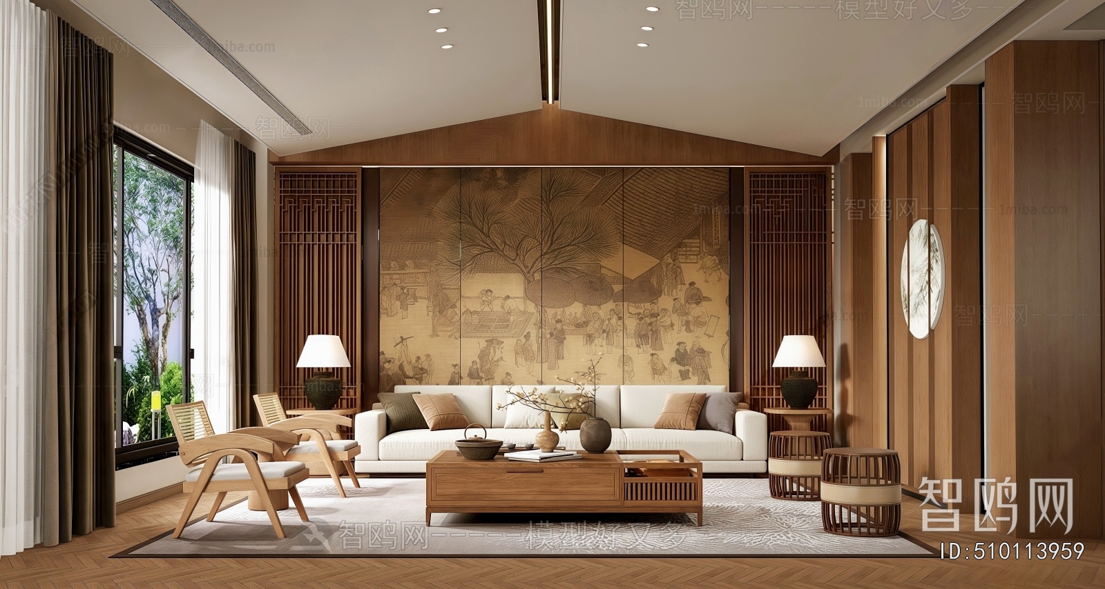 New Chinese Style A Living Room