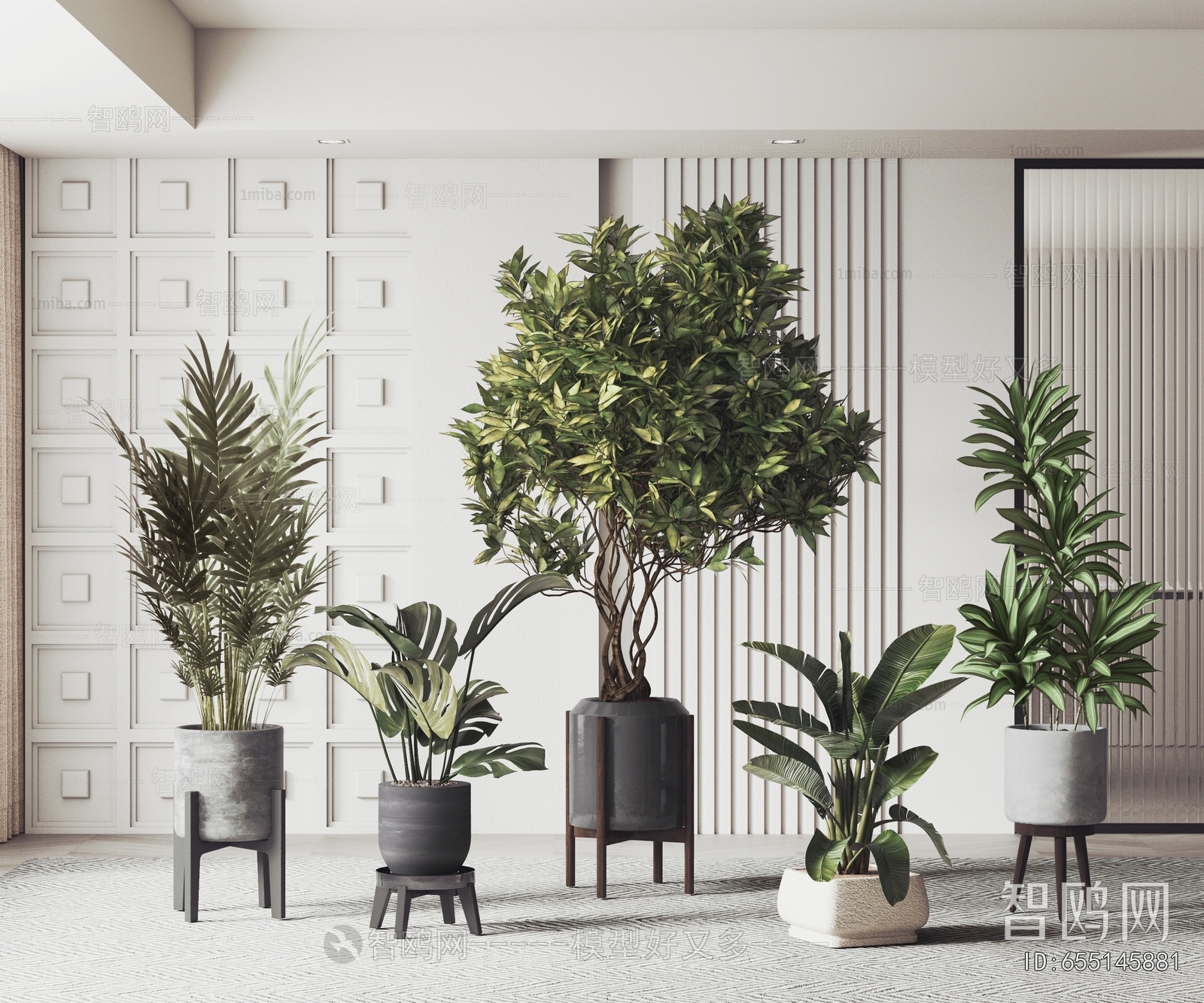 Modern Ground Green Plant Potted Plants