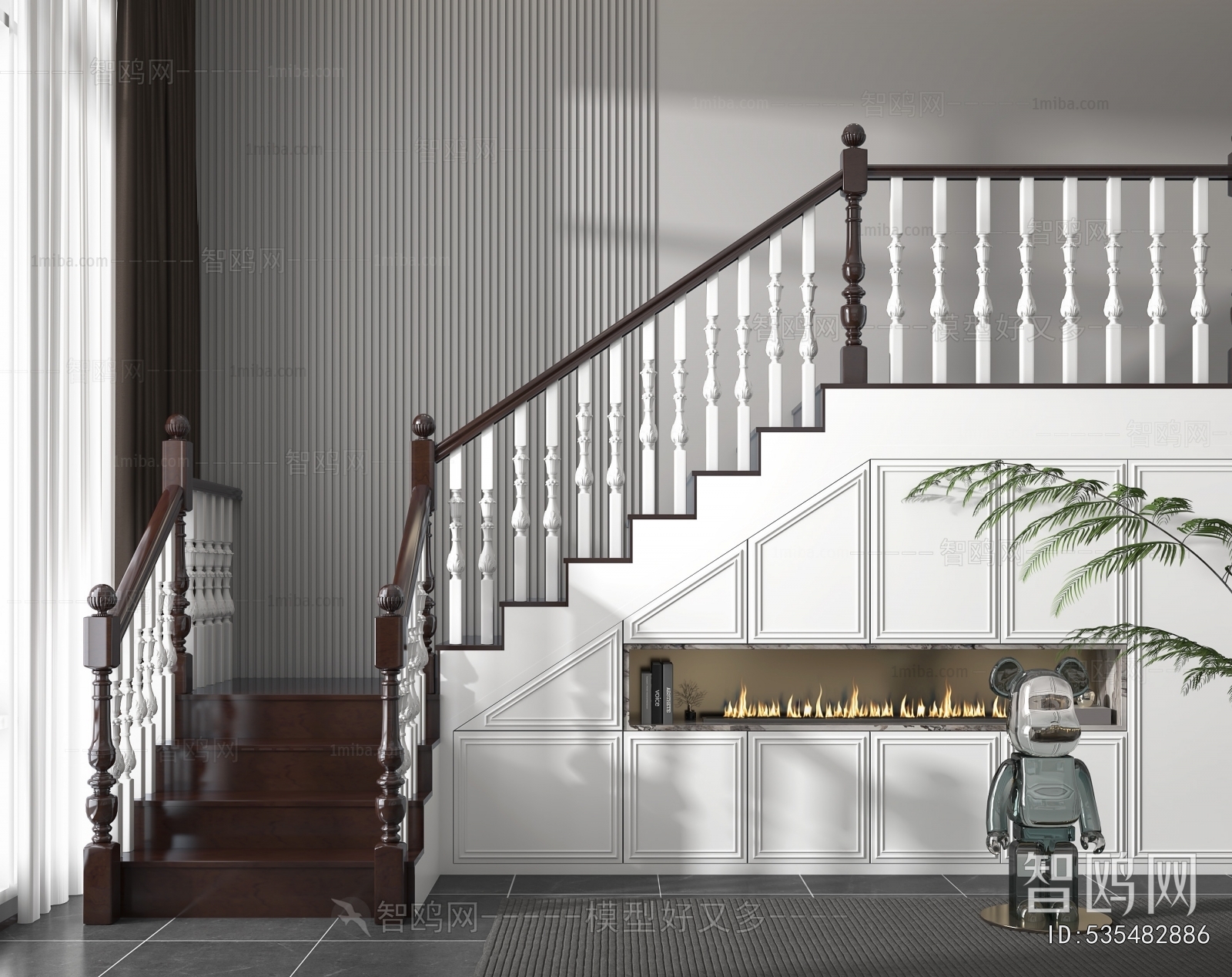 Simple European Style Stairwell