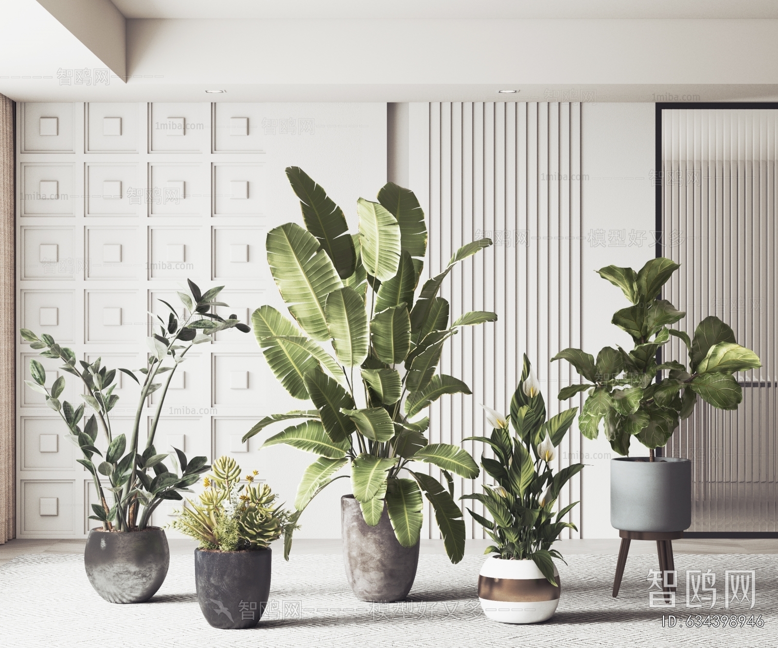 Modern Ground Green Plant Potted Plants