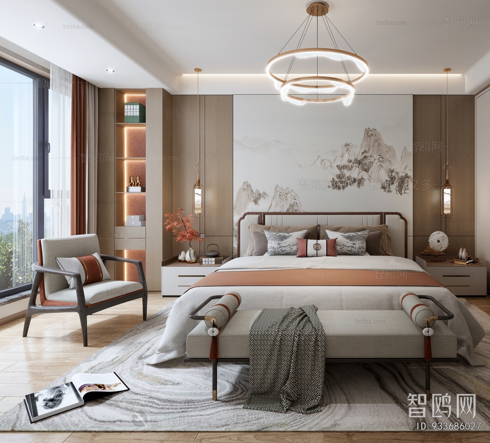 New Chinese Style Bedroom