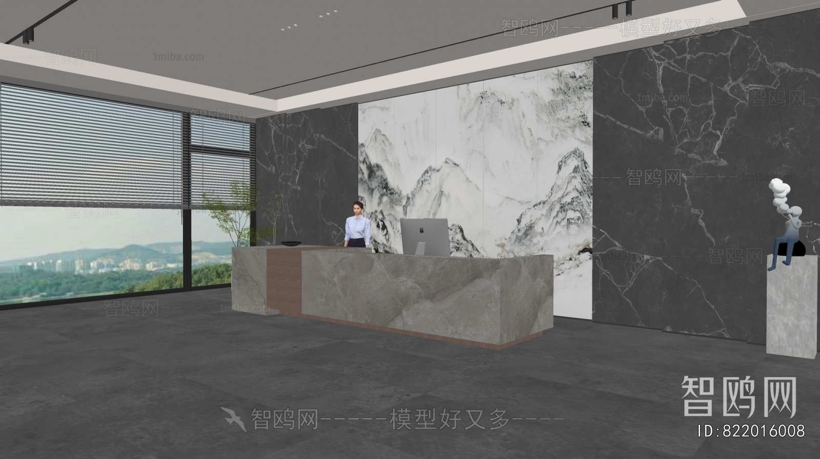 现代办公前台大厅