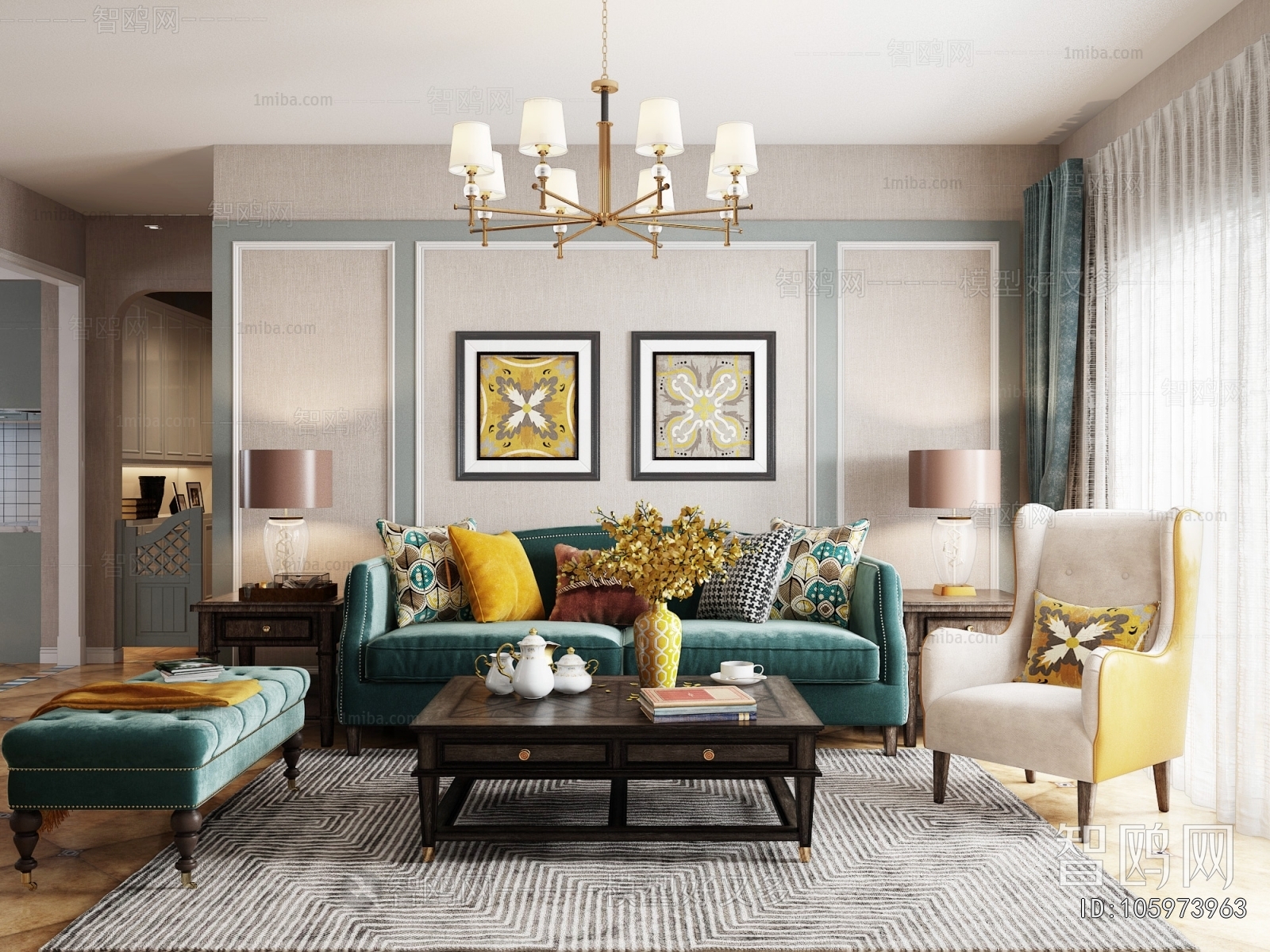 American Style A Living Room