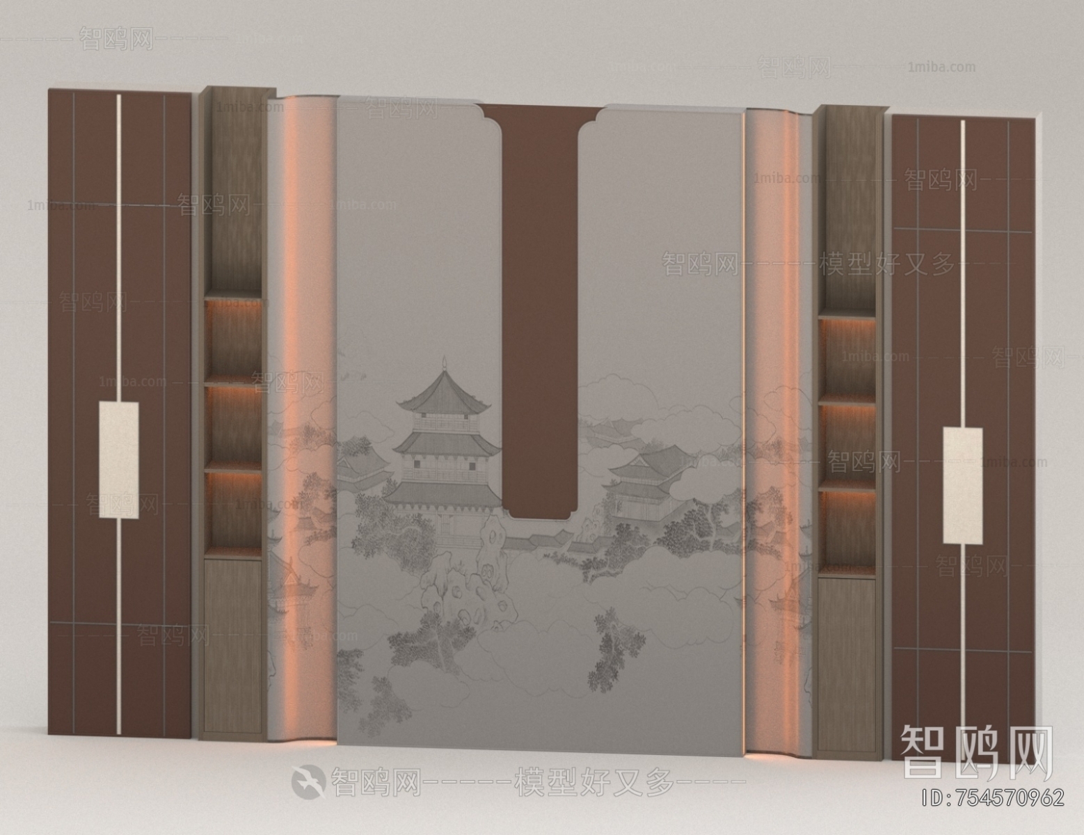 New Chinese Style TV Wall