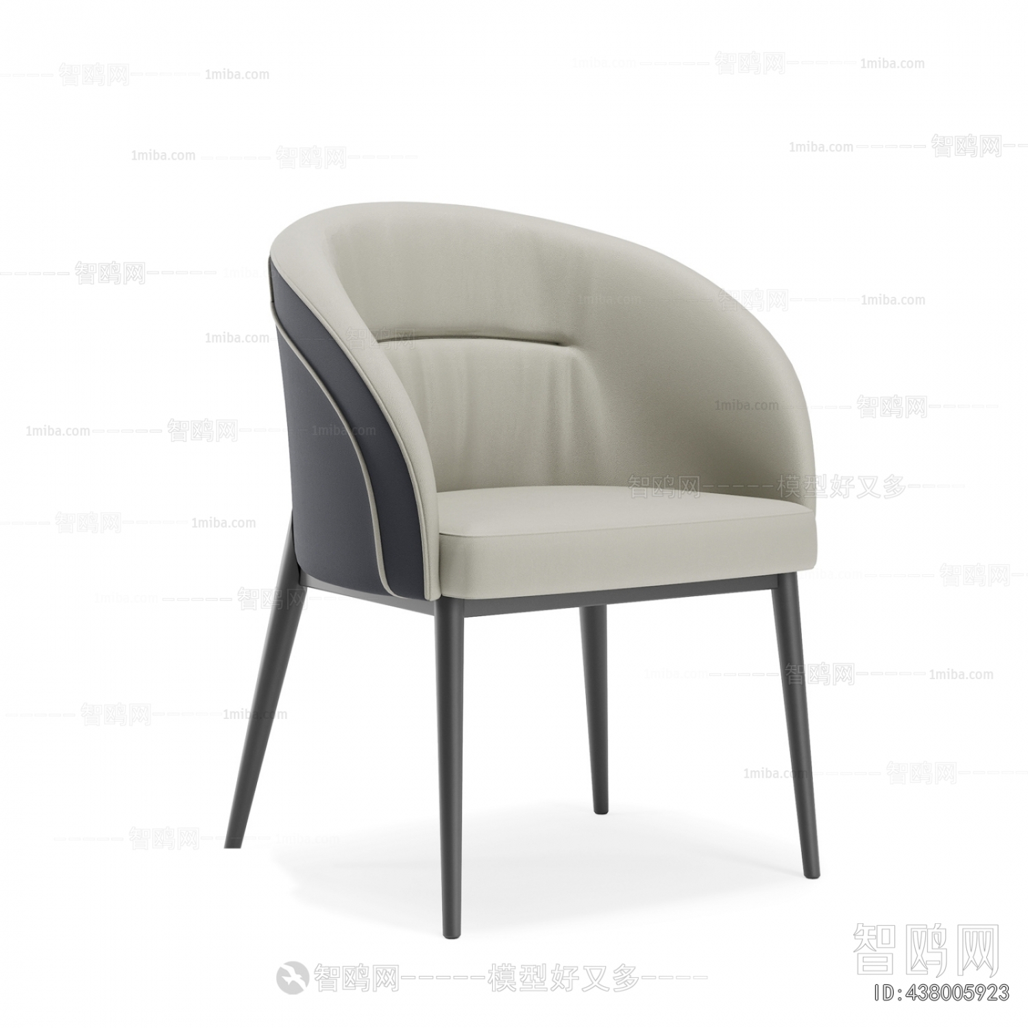 现代灰色布艺餐椅