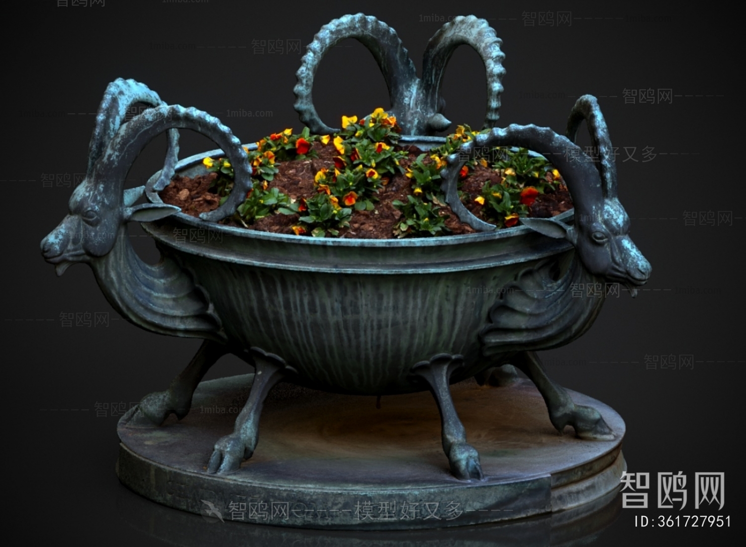 Modern Potted Green Plant