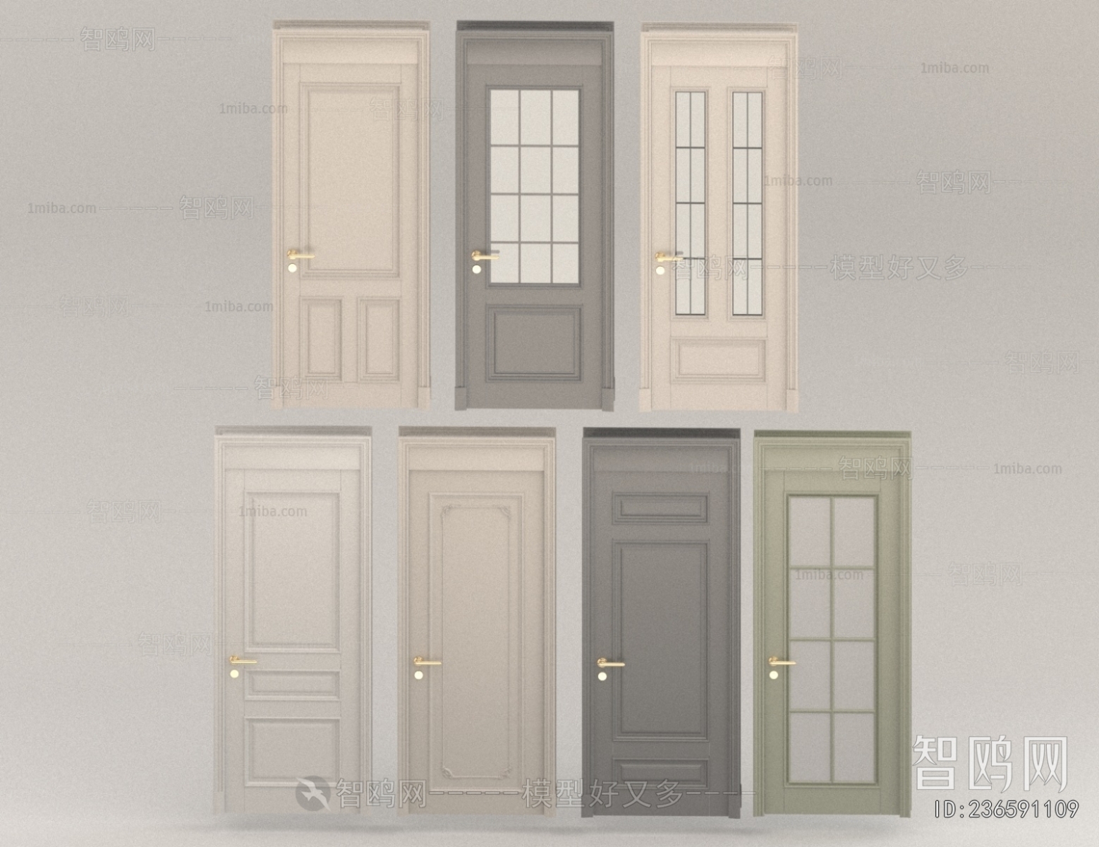 Simple European Style Single Door
