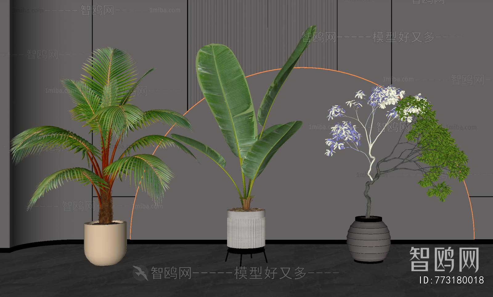 Modern Ground Green Plant Potted Plants