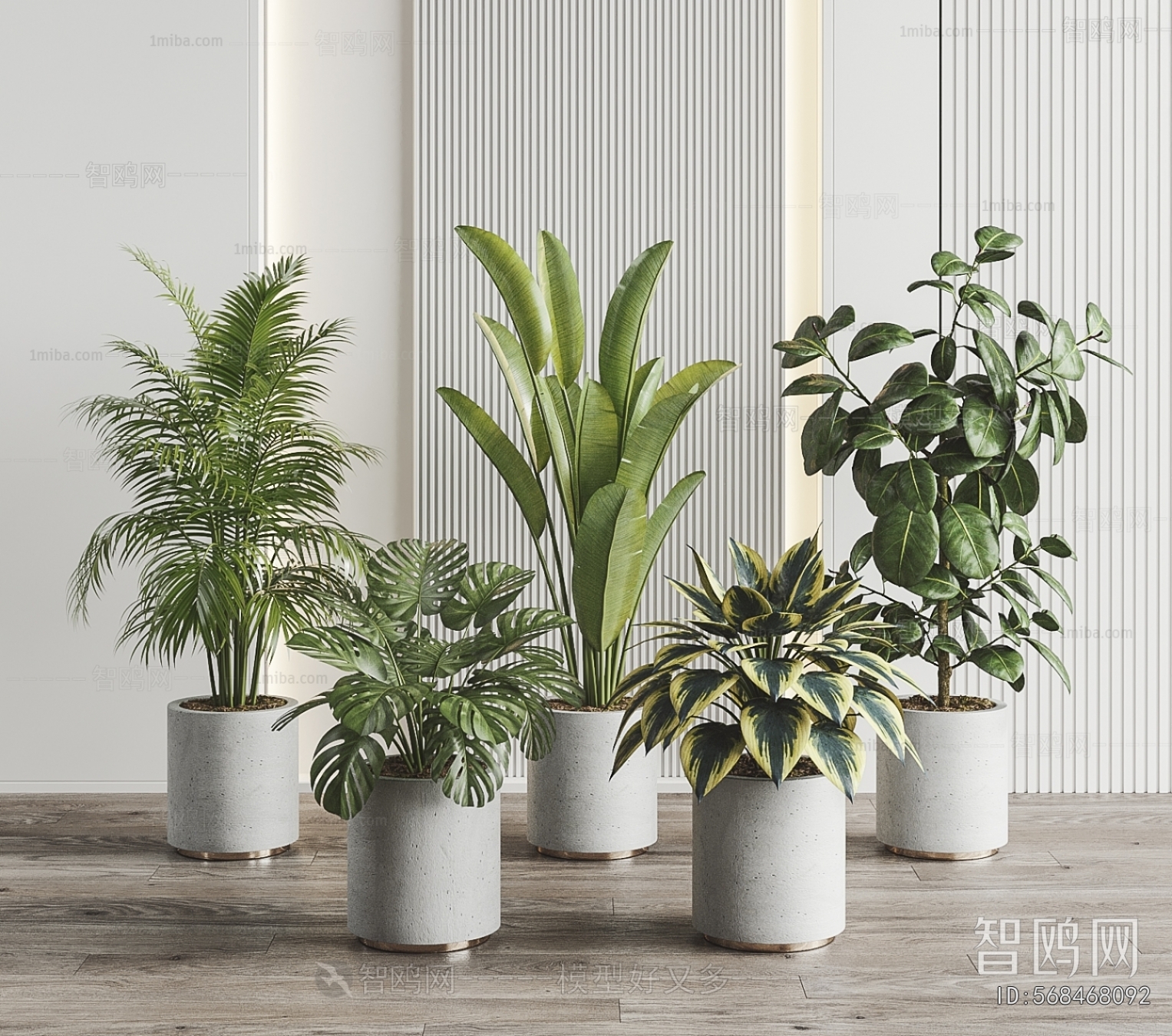 Modern Ground Green Plant Potted Plants