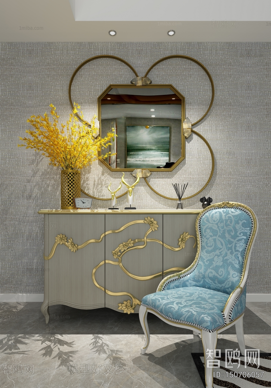 Simple European Style Side Cabinet