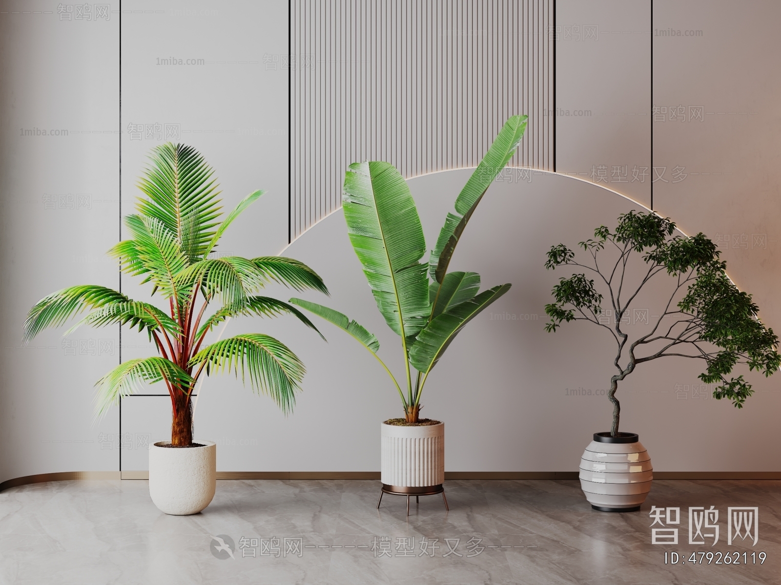 Modern Ground Green Plant Potted Plants