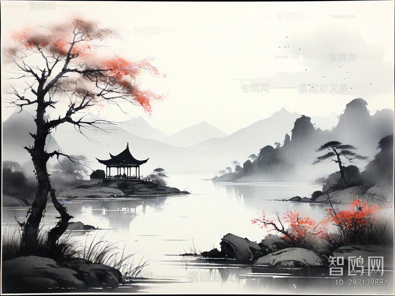 新中式山水装饰画