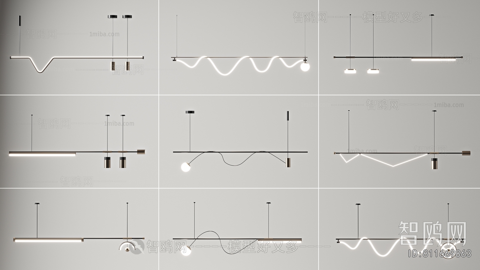 Modern Long Chandelier