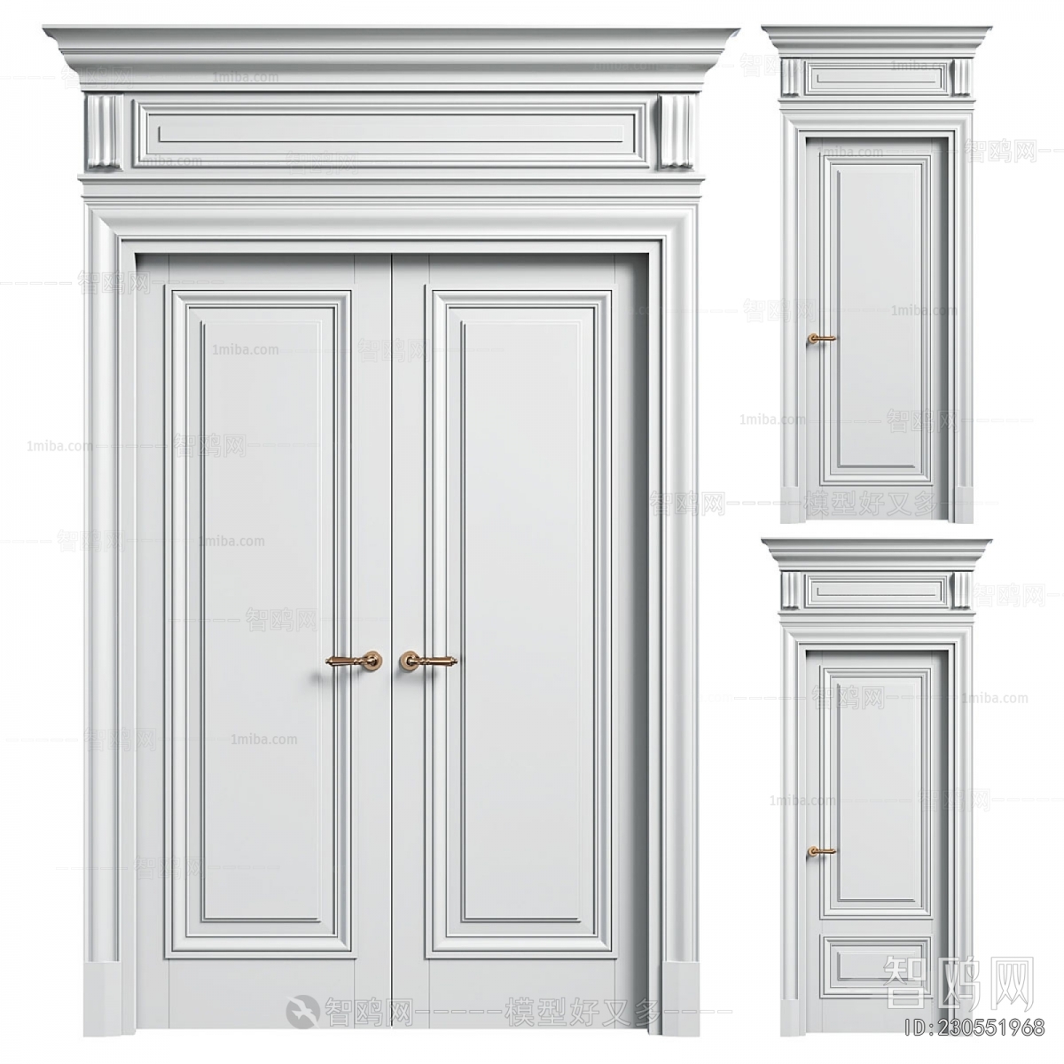 Simple European Style Double Door