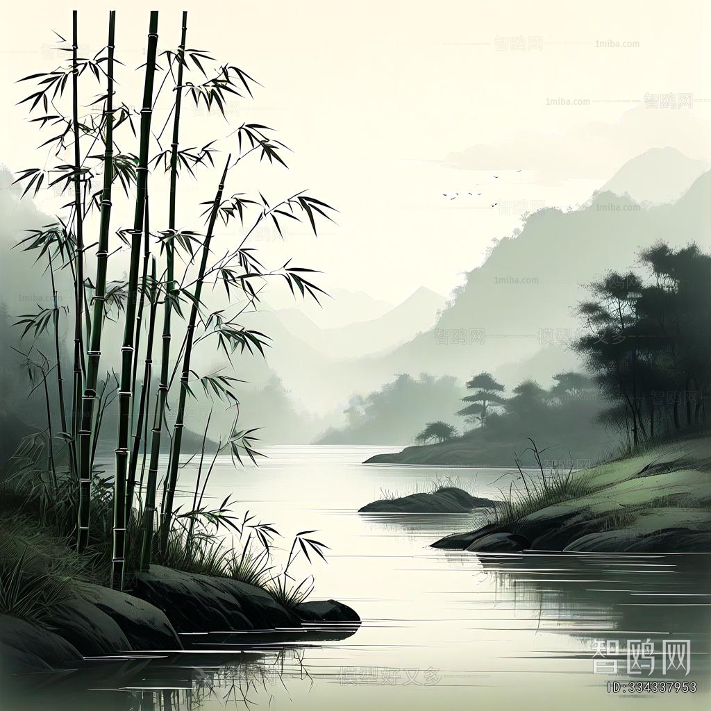 新中式竹子装饰画