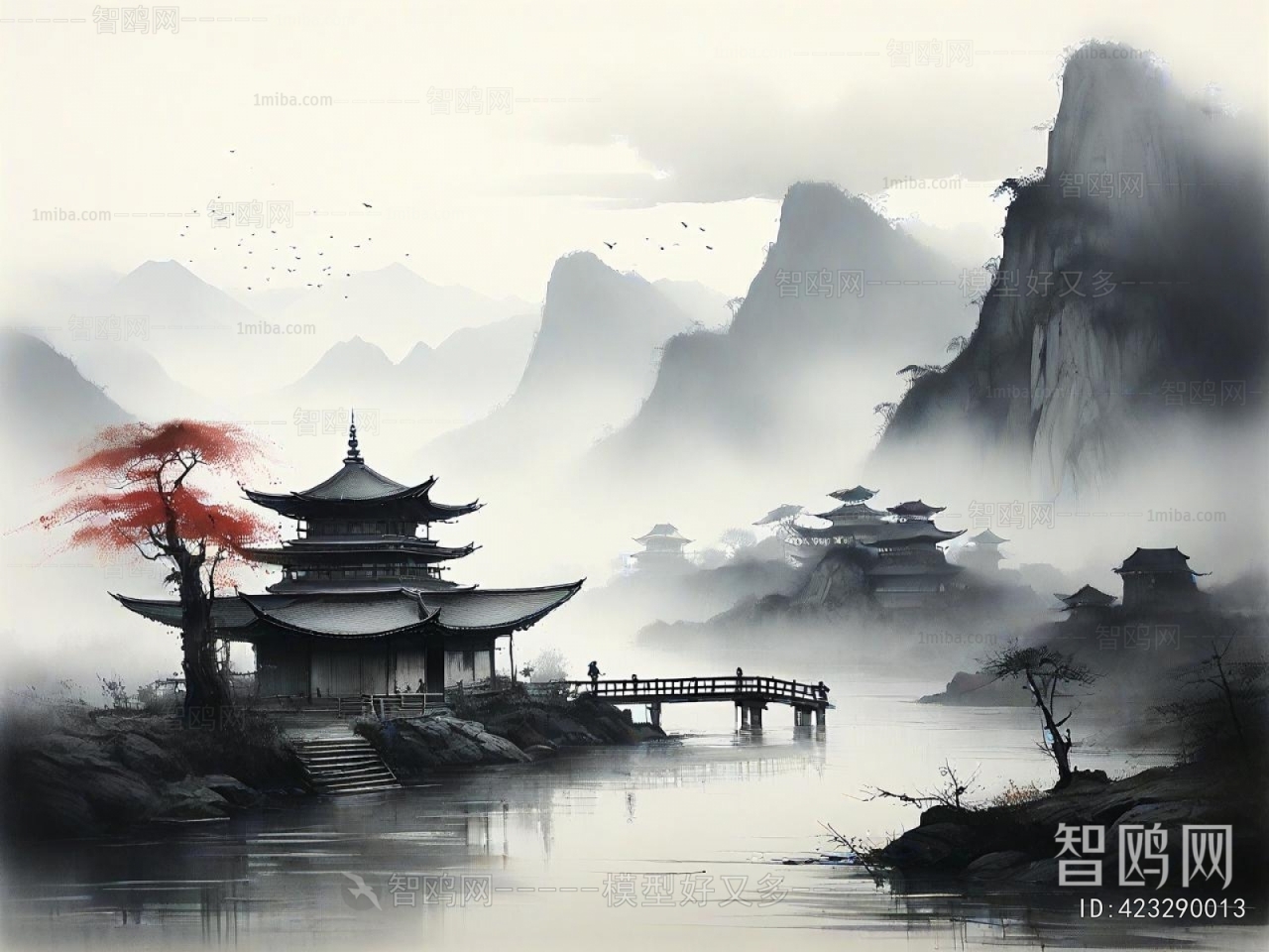 新中式山水装饰画