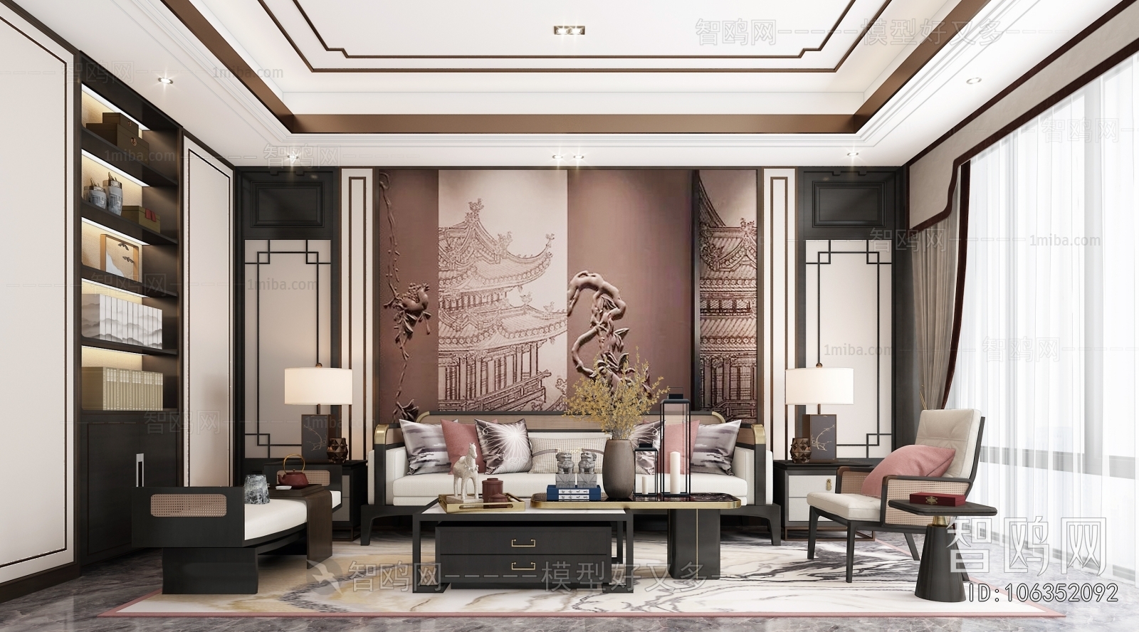 New Chinese Style A Living Room