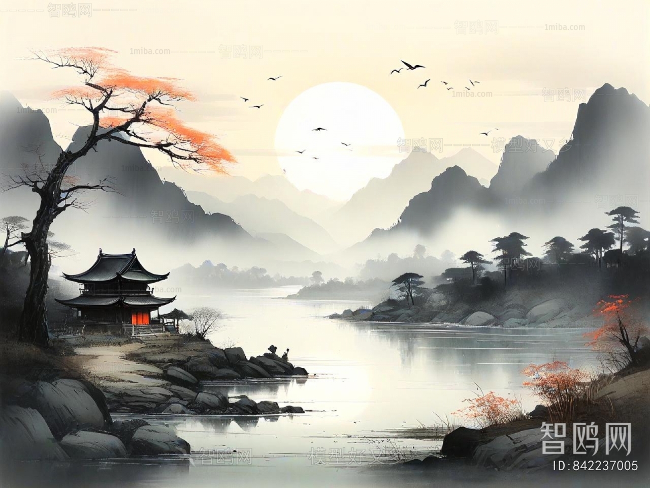 新中式山水装饰画