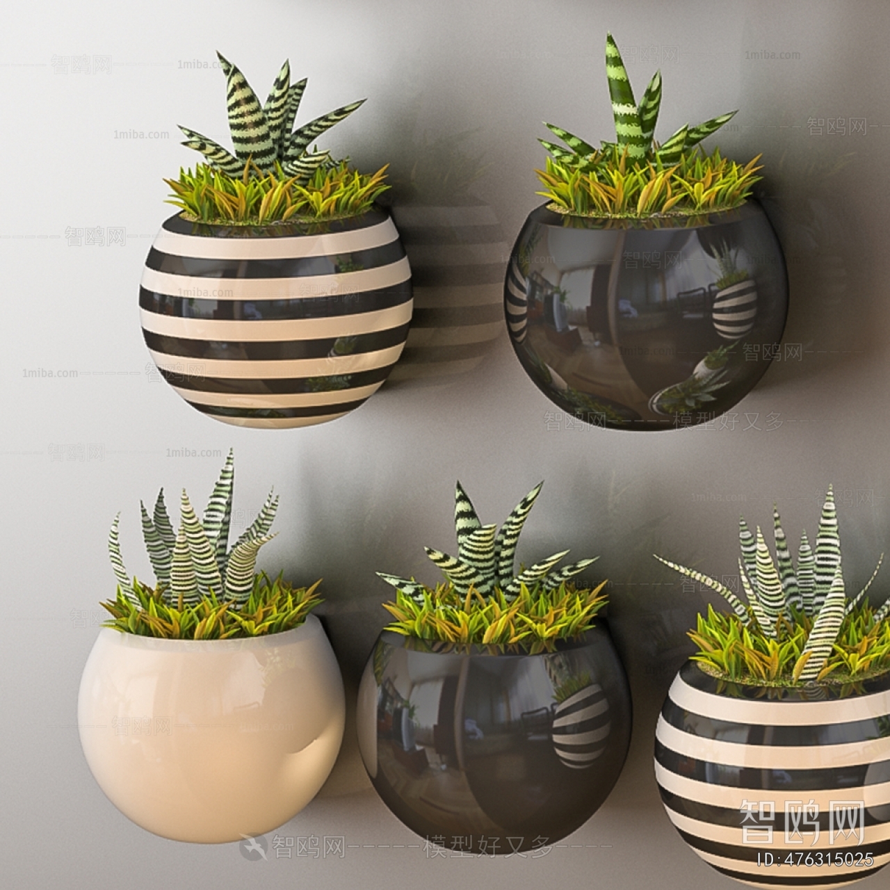 Modern Potted Green Plant