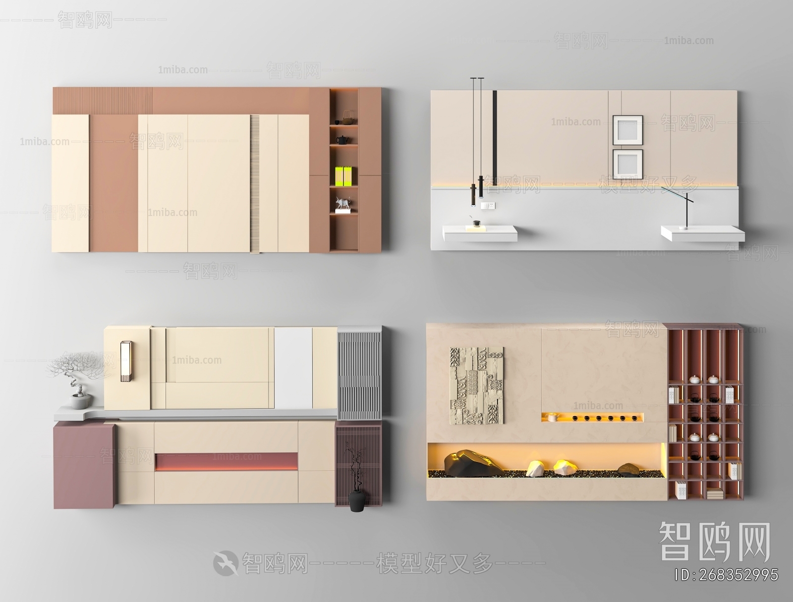 New Chinese Style TV Wall