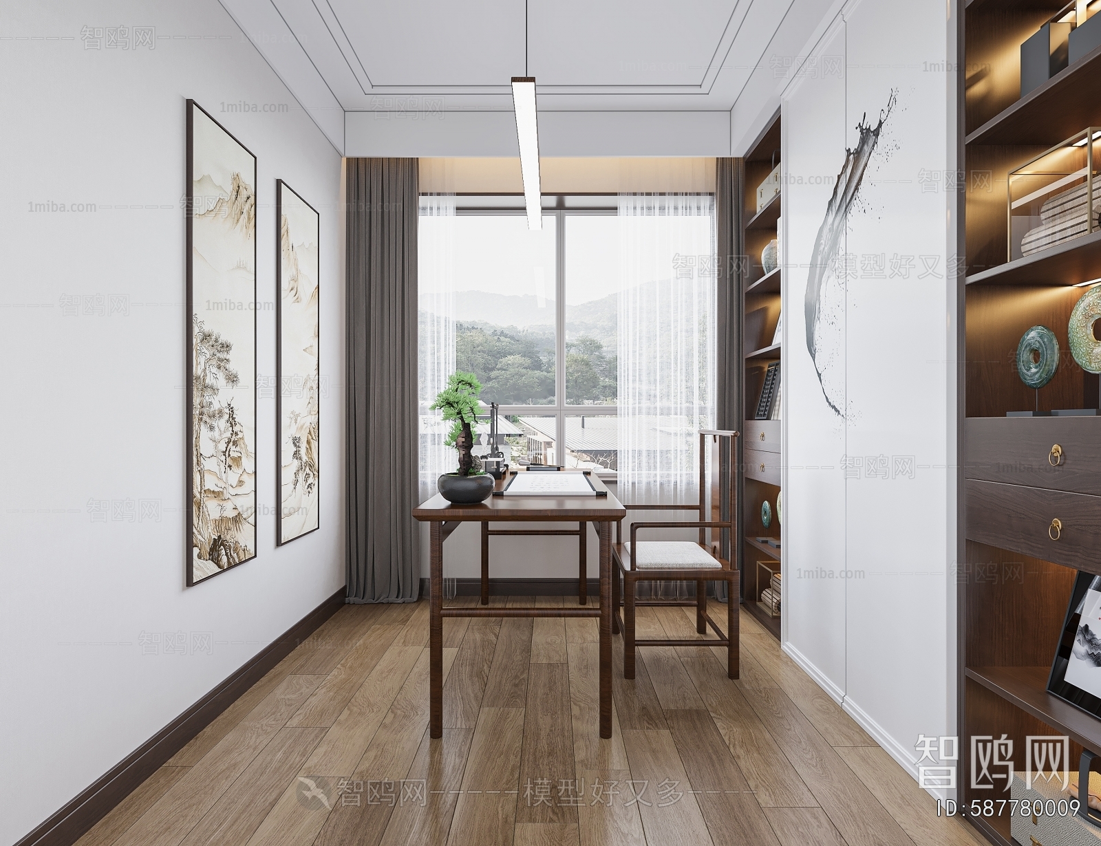 New Chinese Style Study Space