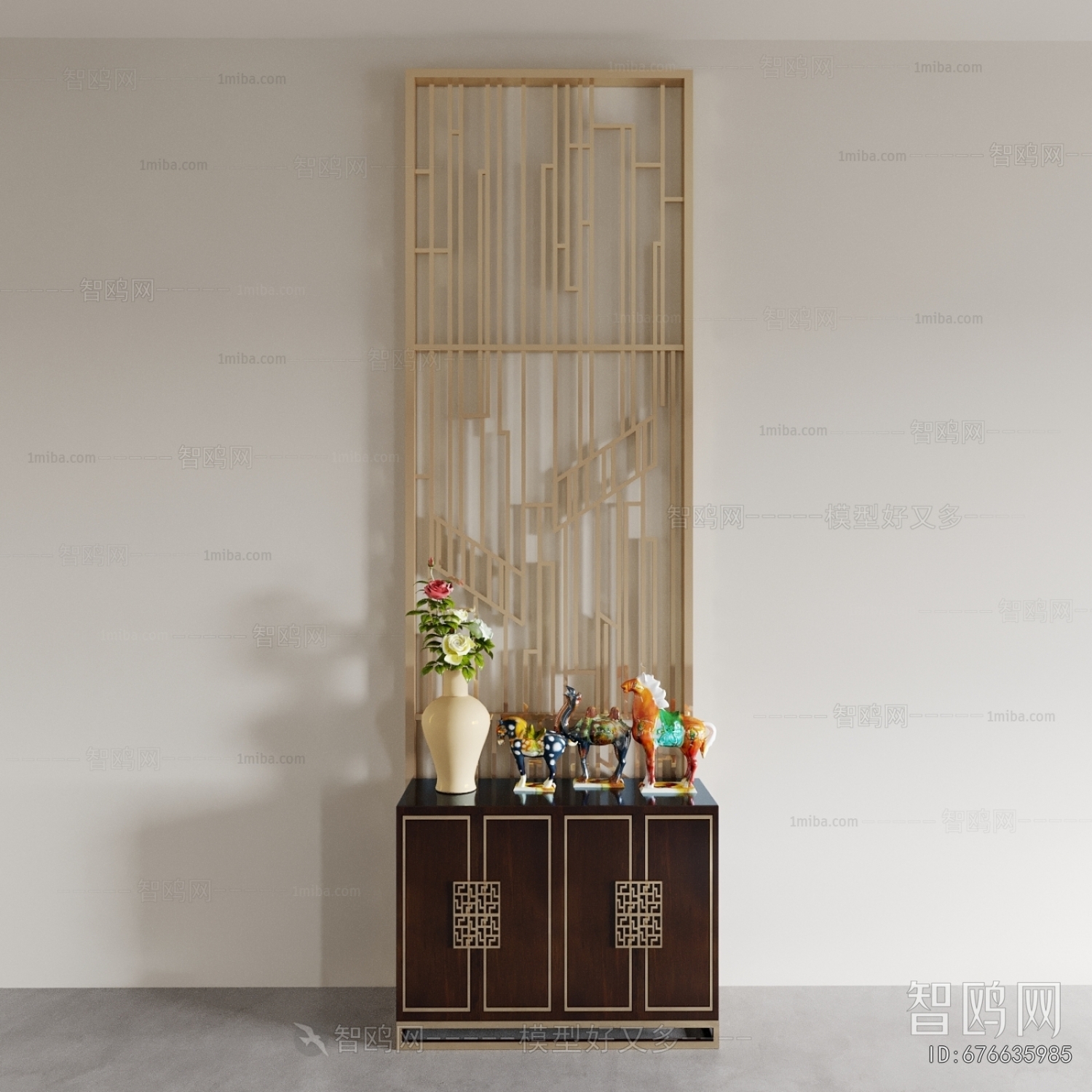 New Chinese Style Entrance Cabinet