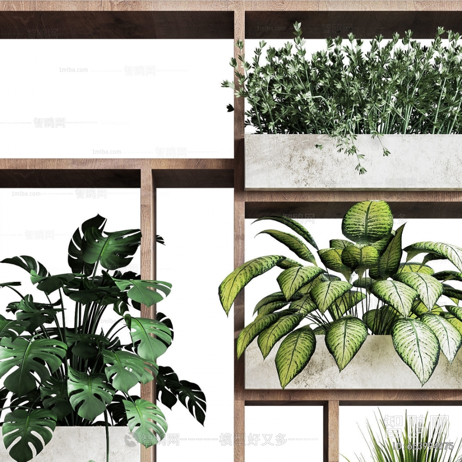 Modern Potted Green Plant