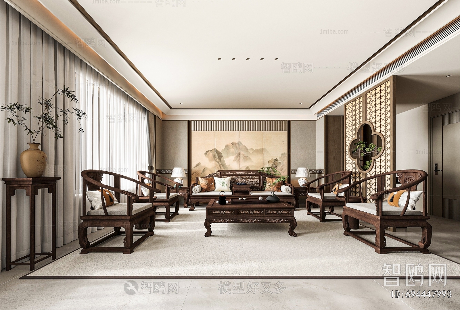 New Chinese Style A Living Room