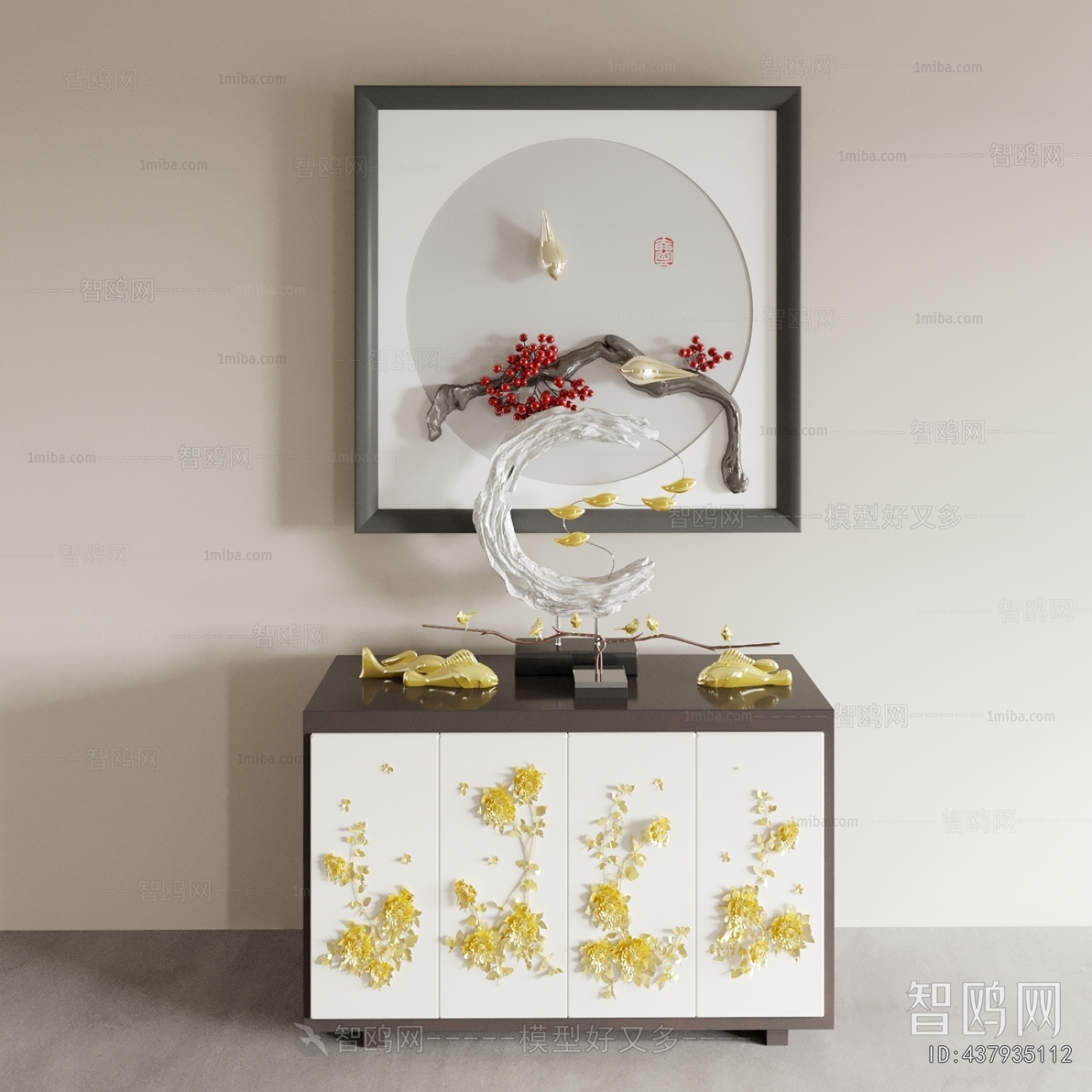 New Chinese Style Entrance Cabinet