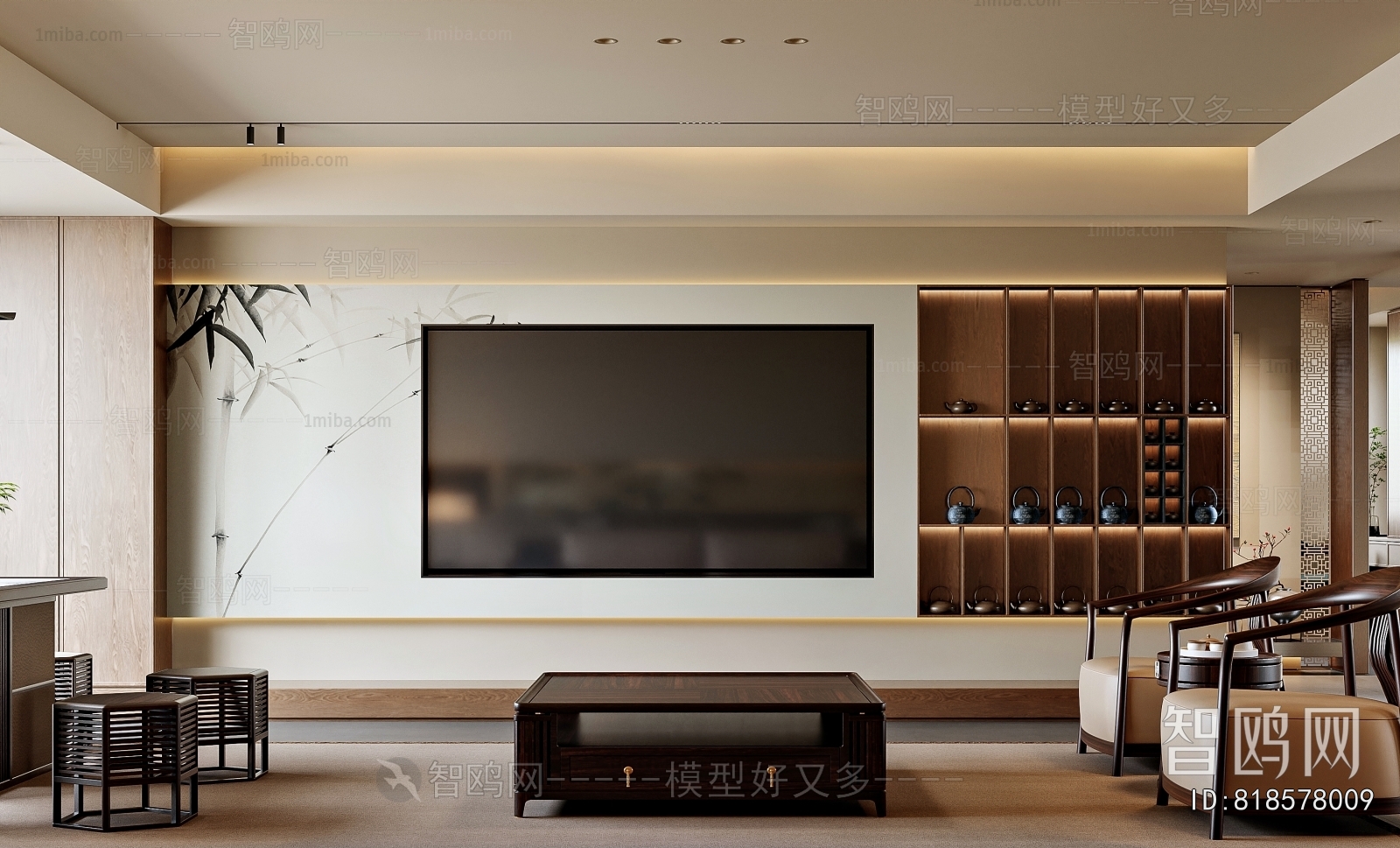 New Chinese Style A Living Room