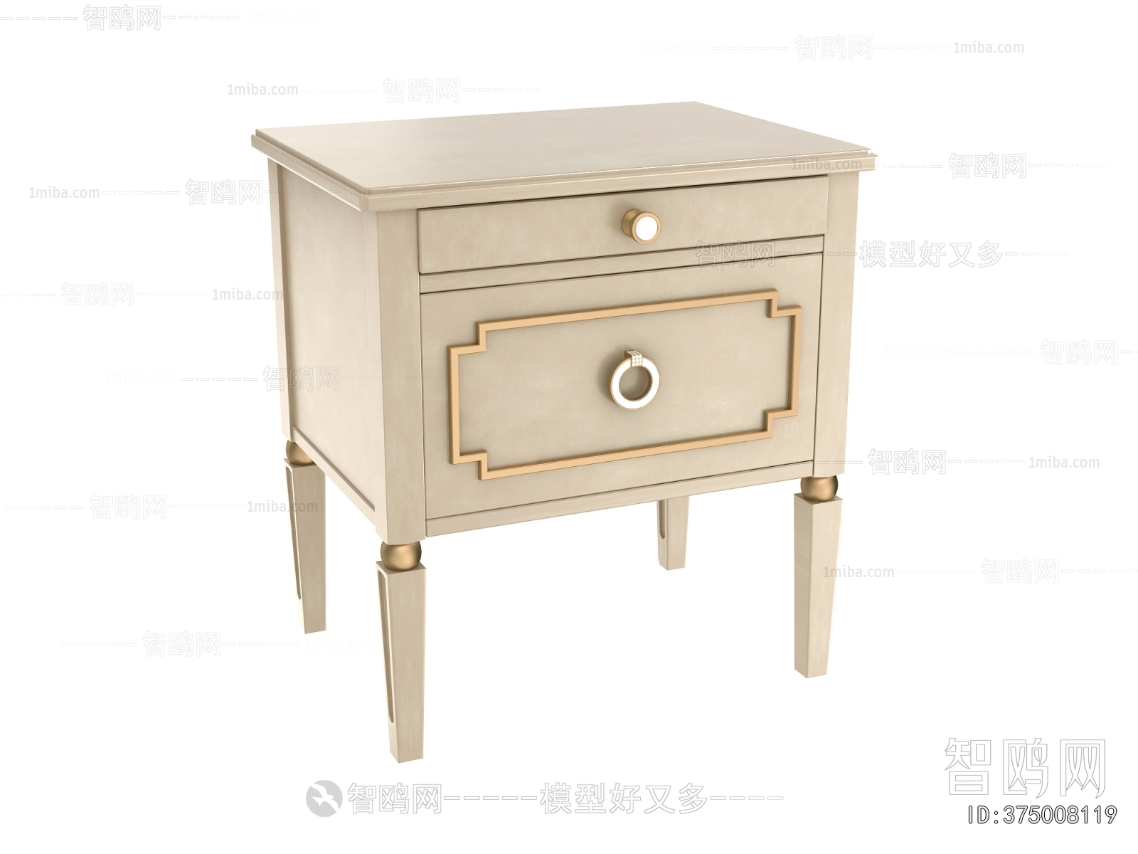 Simple European Style Bedside Cupboard