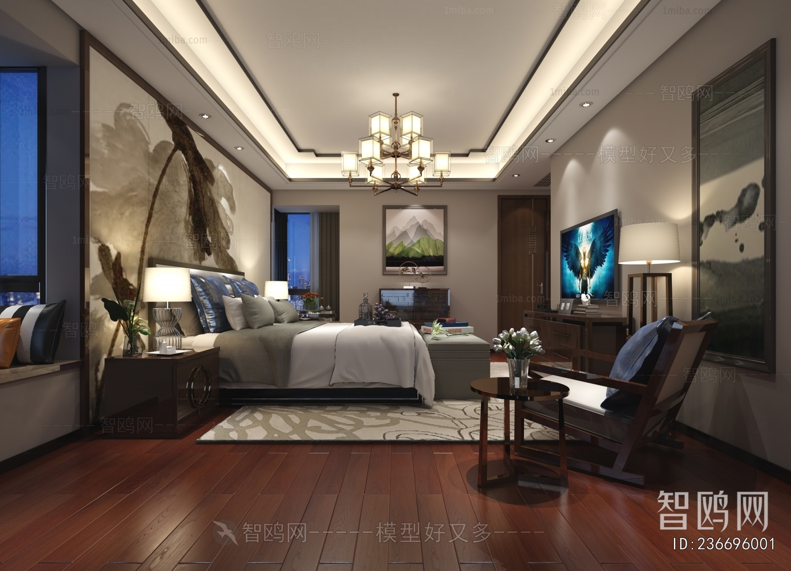 New Chinese Style Bedroom