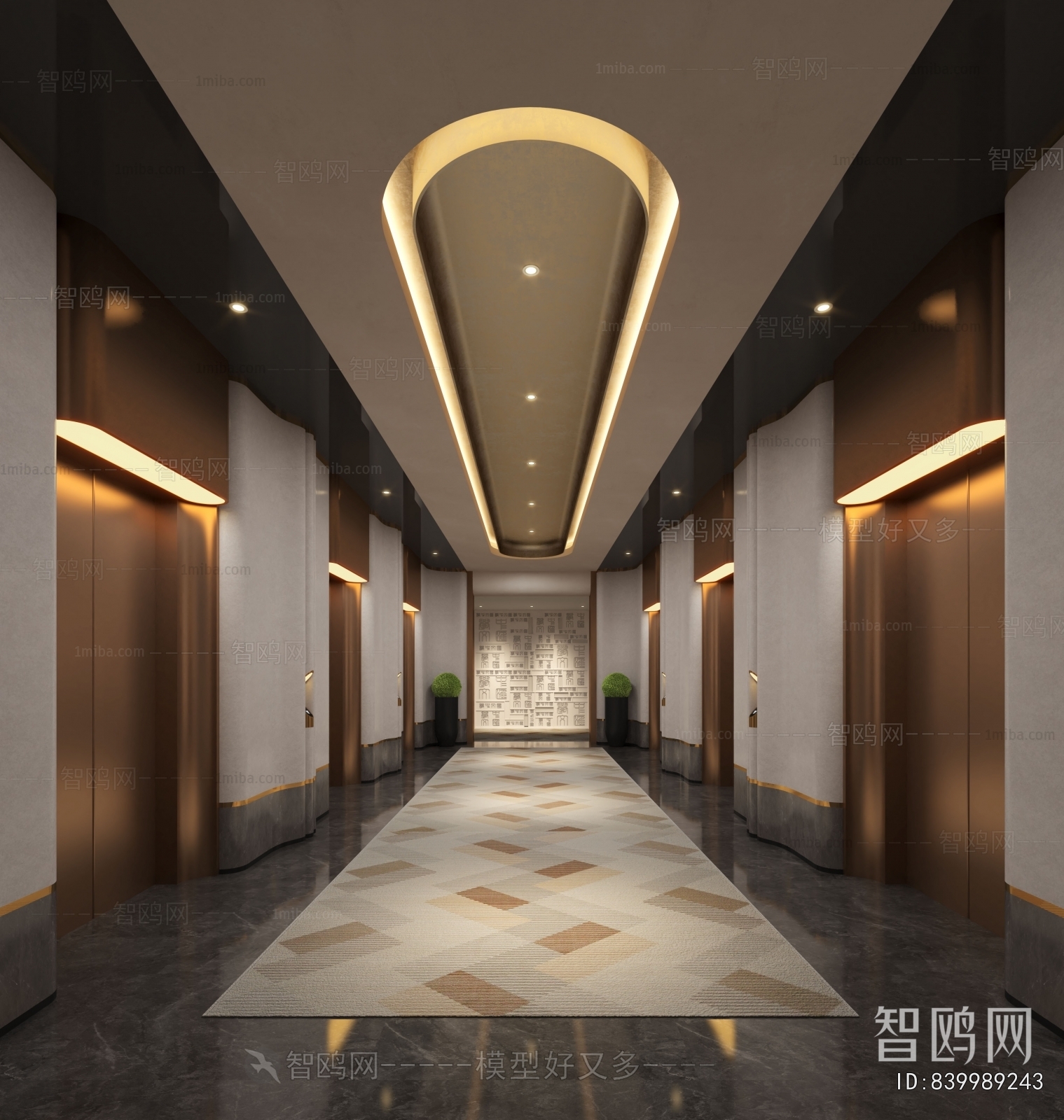 现代酒店电梯厅