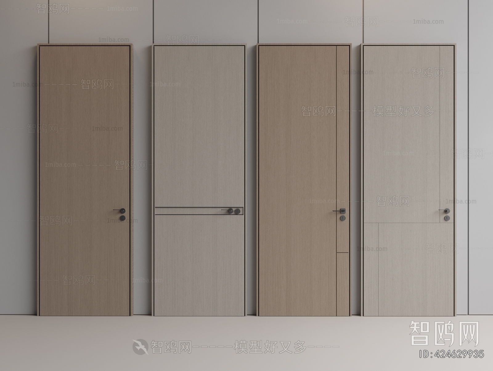 现代极简通顶单开门组合