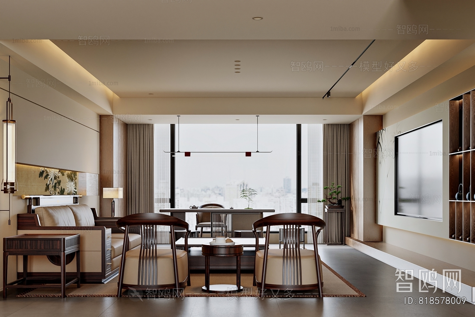 New Chinese Style A Living Room