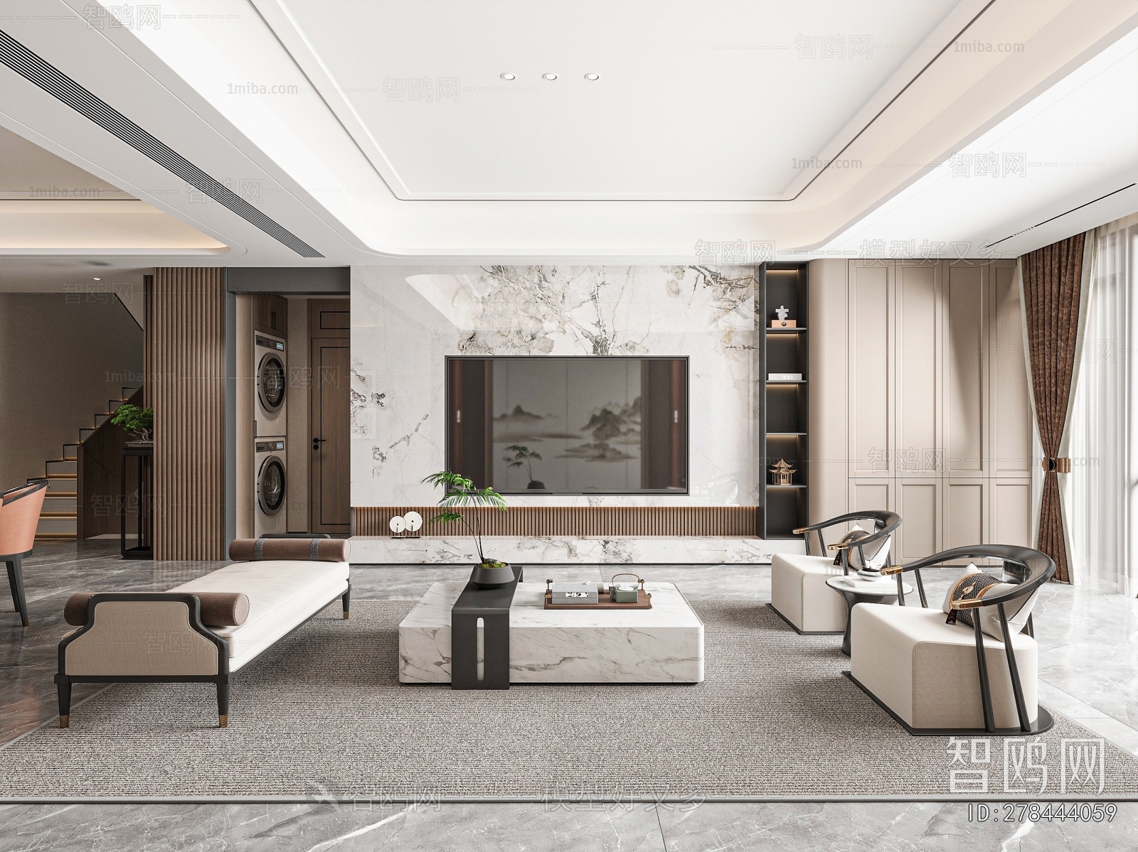 New Chinese Style A Living Room