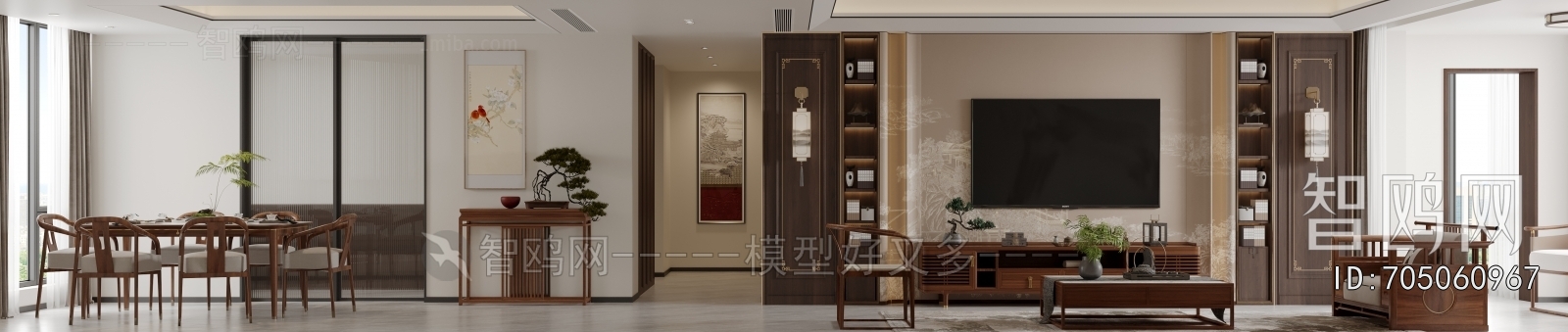 New Chinese Style A Living Room