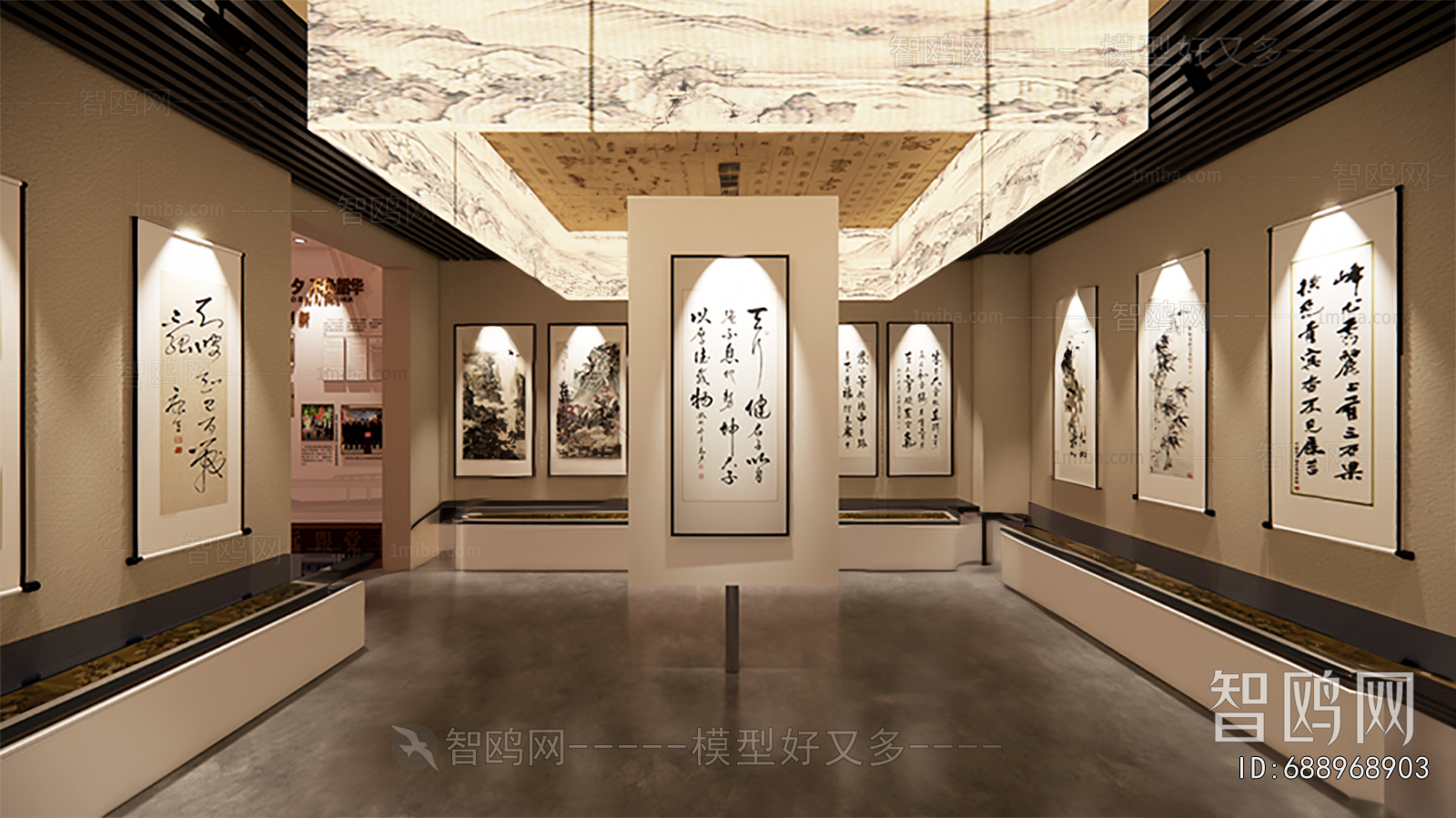 新中式字画艺术展厅
