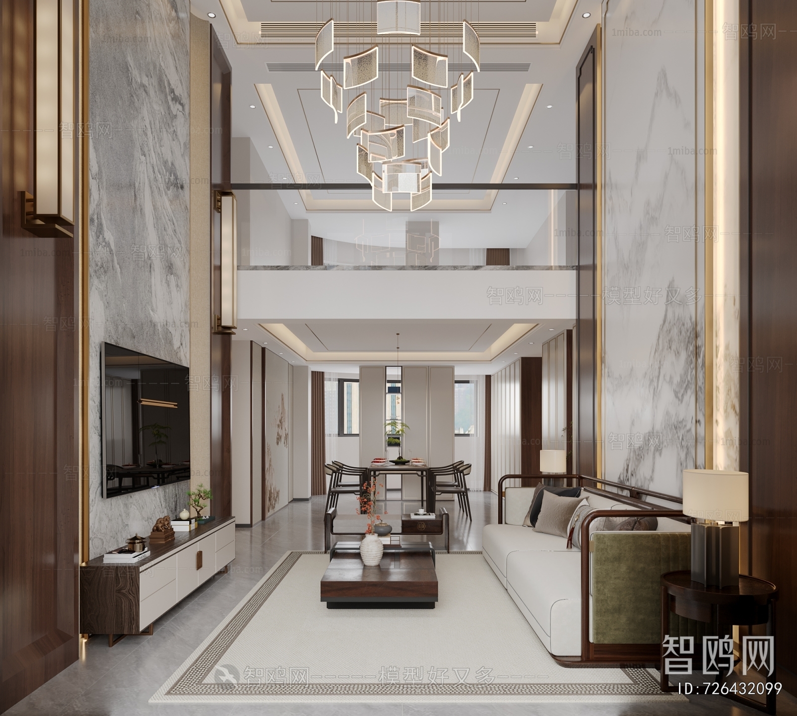 New Chinese Style A Living Room