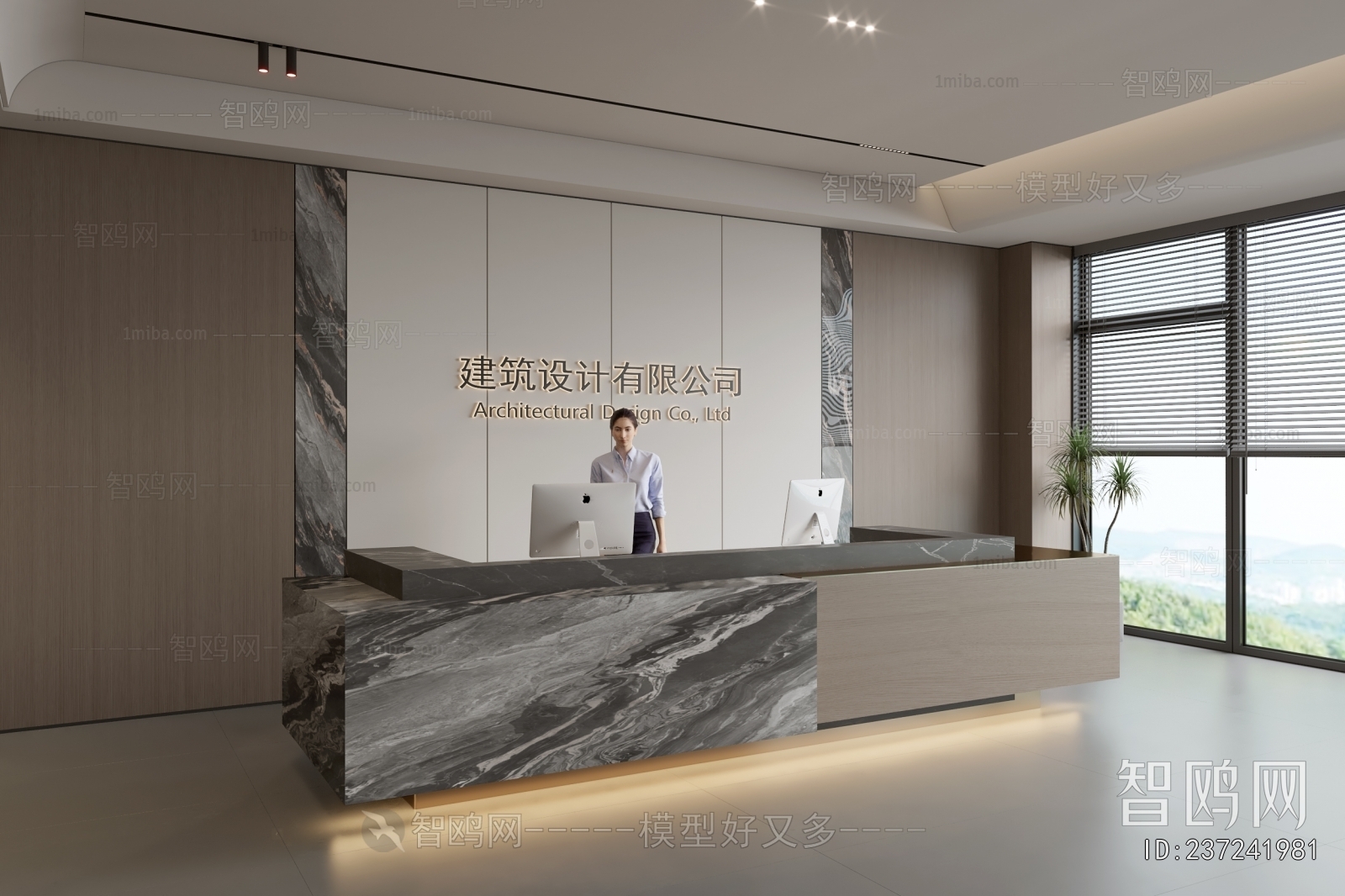 Modern Office Reception Desk