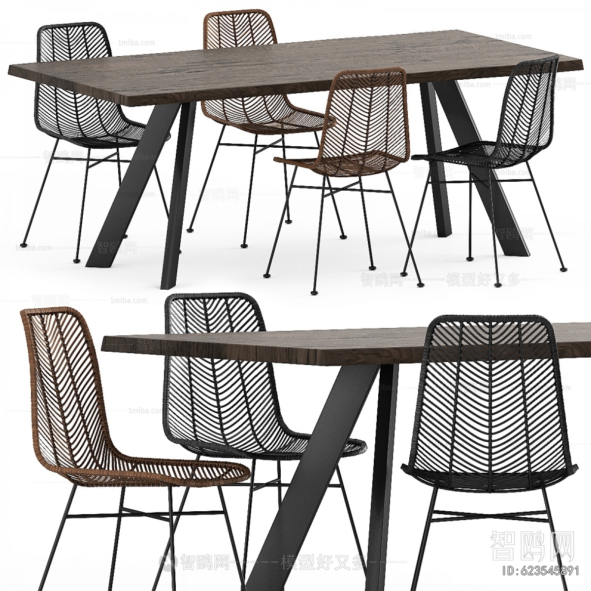 Wabi-sabi Style Dining Table And Chairs