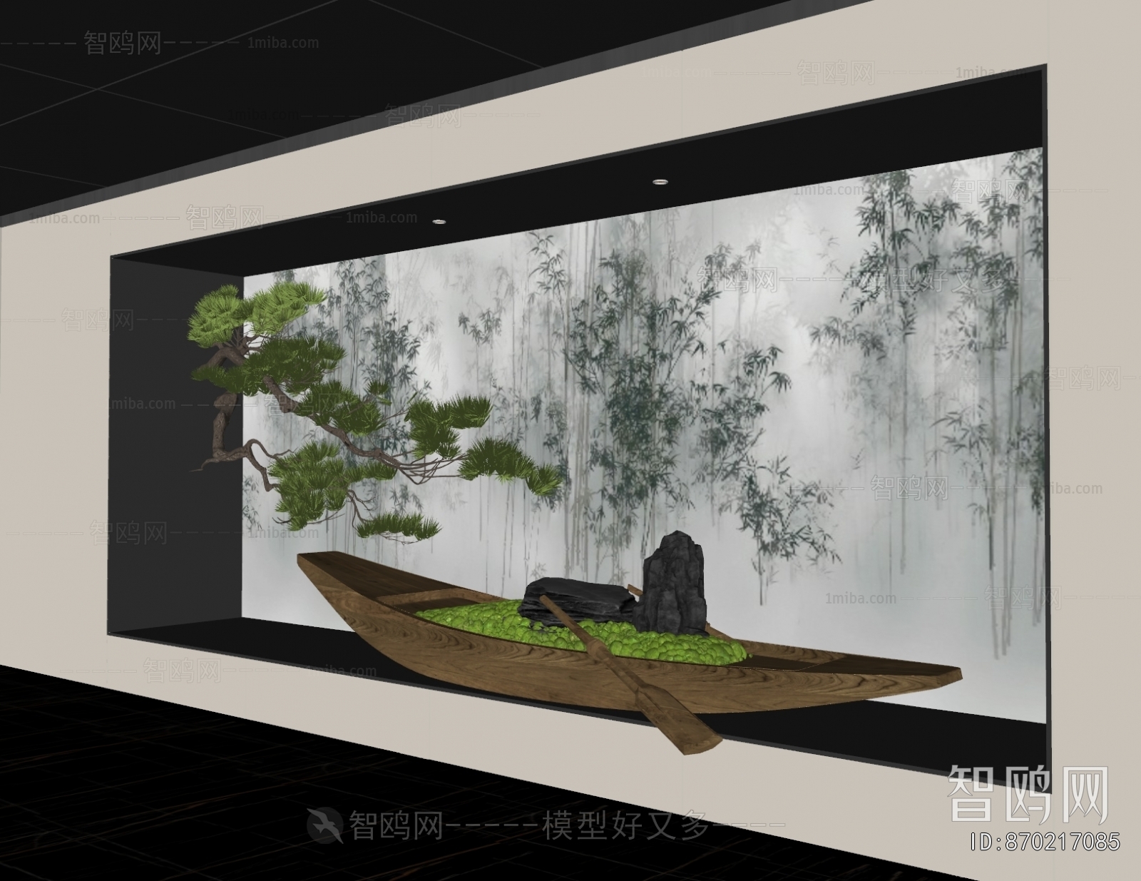 现代艺术木船景观植物小品