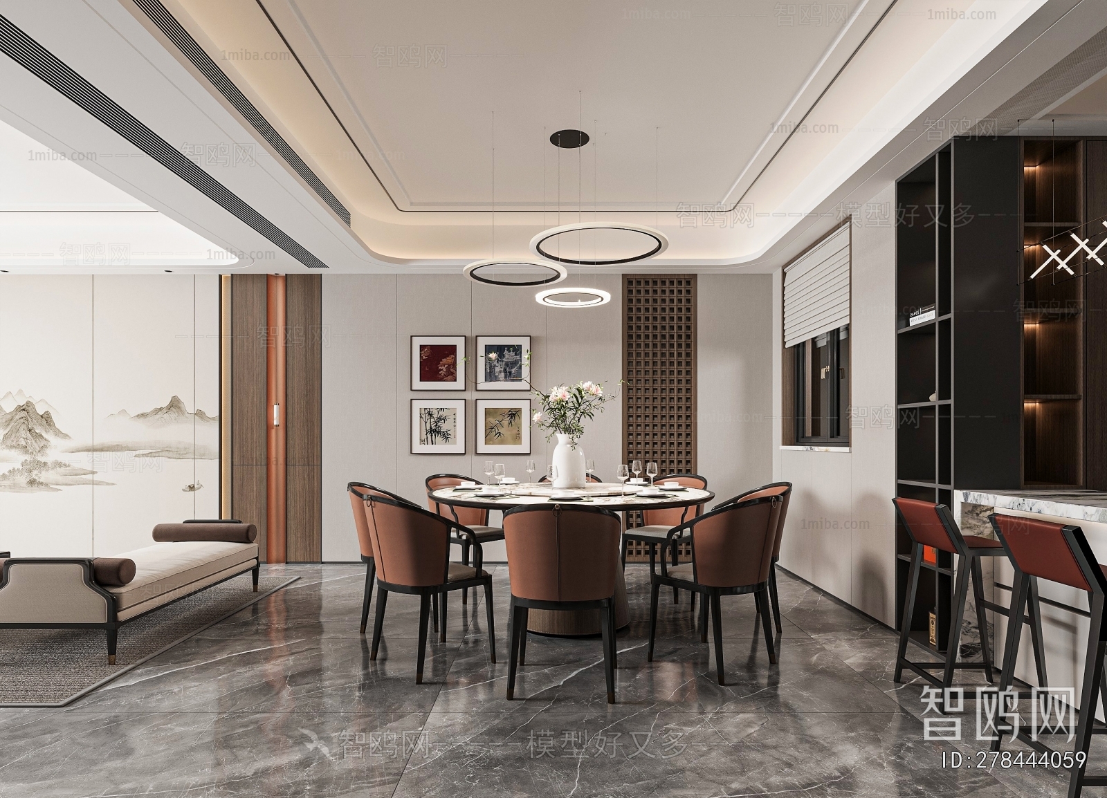 New Chinese Style A Living Room