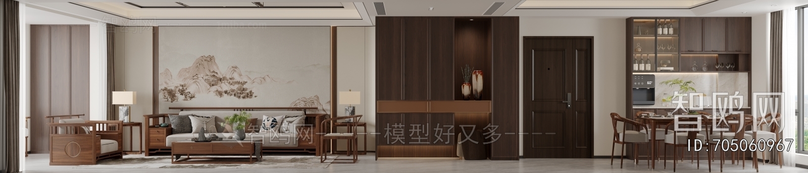 New Chinese Style A Living Room