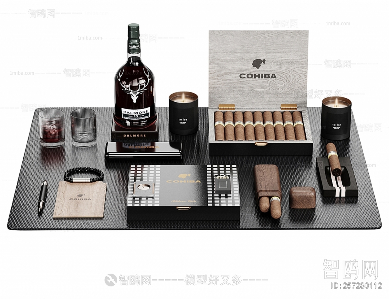 现代红酒雪茄组合