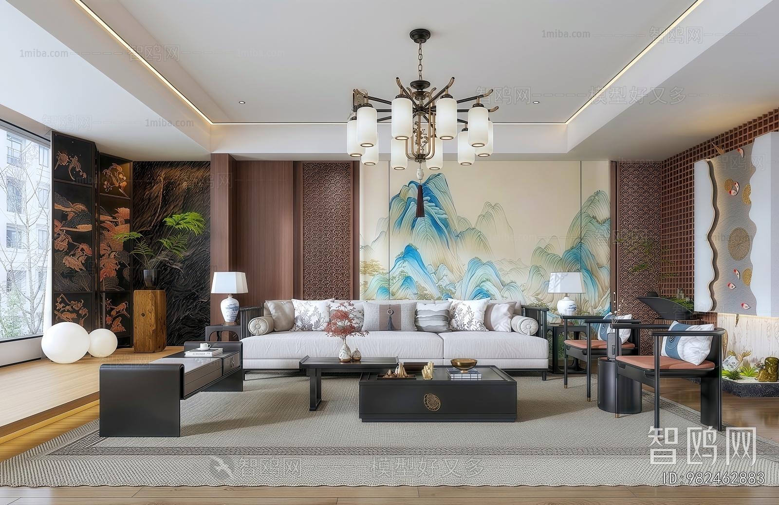 New Chinese Style A Living Room