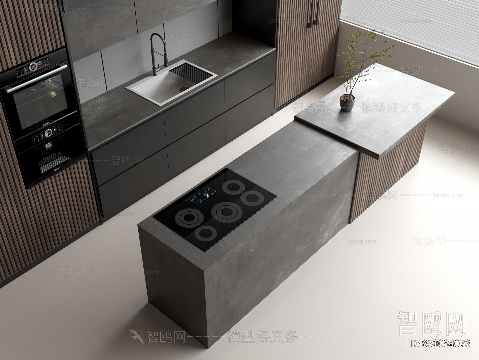 现代厨房操作台