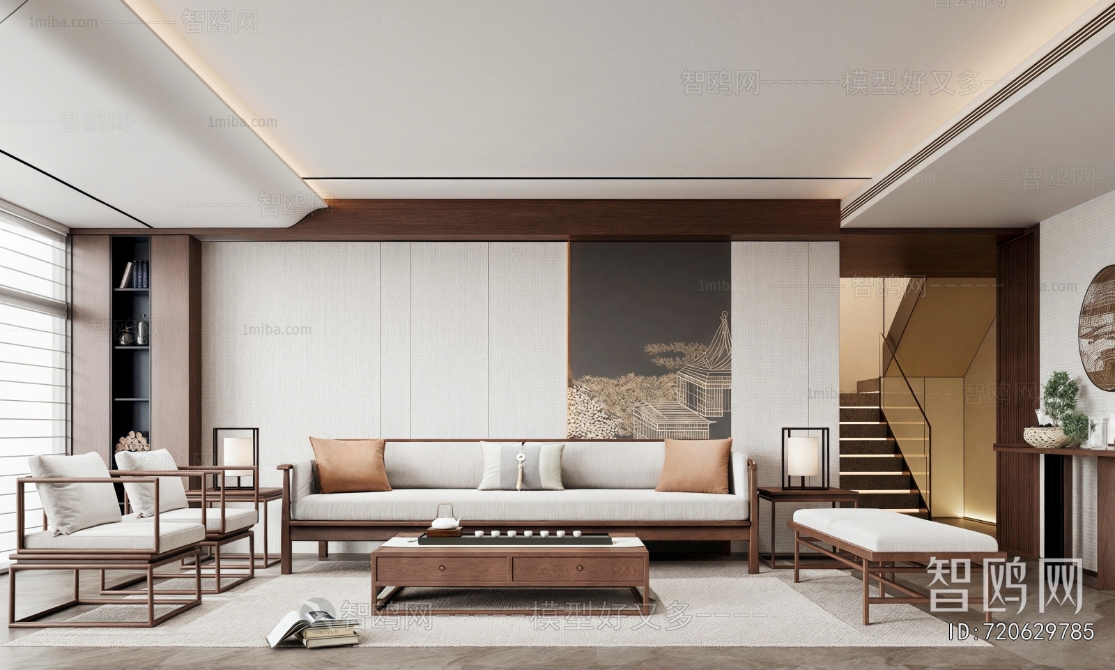 New Chinese Style A Living Room