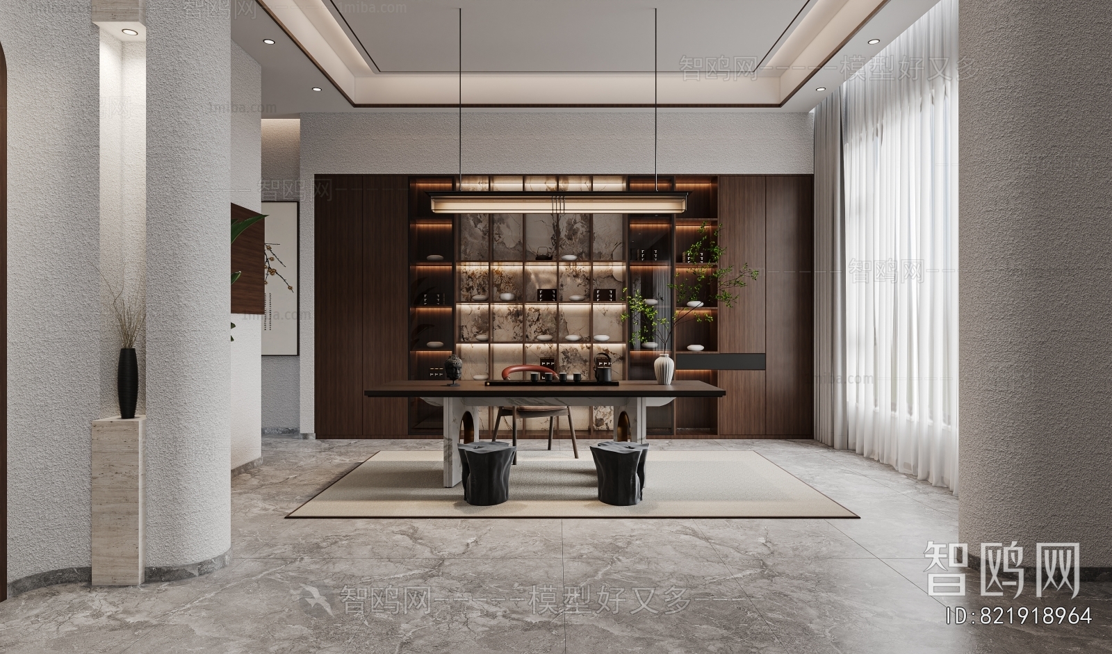 New Chinese Style A Living Room